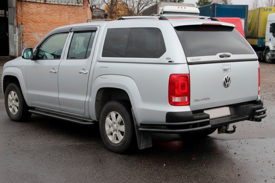Volkswagen Amarok 2010-2022 Barras traseras de esquina AK003-Double Black (2 uds., acero inoxidable) Foto 4