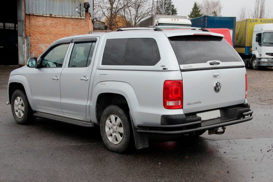Volkswagen Amarok 2010-2022 Barras traseras de esquina AK003-Double Black (2 uds., acero inoxidable) Foto 2