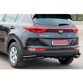 Protector Trasero de Esquina Doble AK003 Doble Negro (Acero Inoxidable) Kia Sportage 2015-2021 foto 1