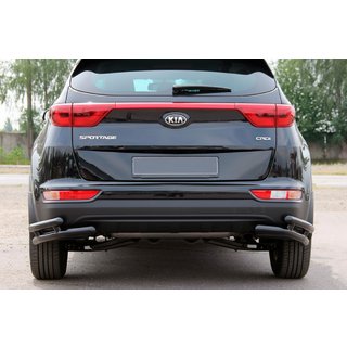 Protector Trasero de Esquina Doble AK003 Doble Negro (Acero Inoxidable) Kia Sportage 2015-2021 foto 2