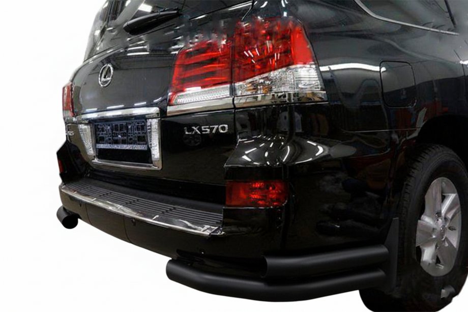 Lexus LX570/450d 2008-2022 Esquinas Traseras Dobles Black (Acero Inoxidable) Foto 1