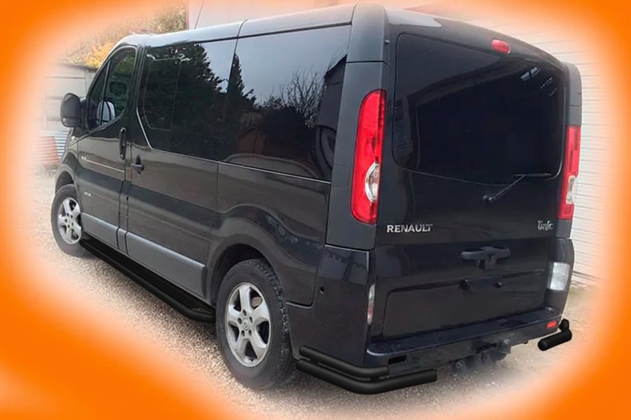 Nissan Primastar 2002-2014 Esquinas Traseras AK003-Doble Black (Acero Inoxidable) Foto 2