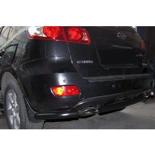 Barras traseras de esquina con parte central AK0073 Negro (2 uds, acero inoxidable) Hyundai Santa Fe 2 2006-2012