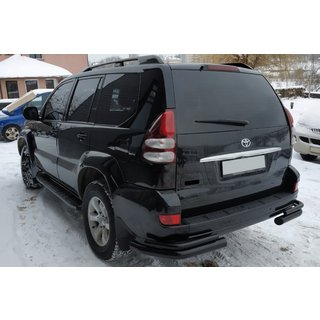 Barras Dobles Traseras AK003-2 Negro (2 uds, Acero Inoxidable) Toyota Land Cruiser Prado 120 2002-2009 foto 3
