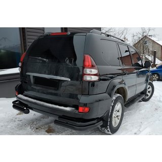 Barras Dobles Traseras AK003-2 Negro (2 uds, Acero Inoxidable) Toyota Land Cruiser Prado 120 2002-2009 foto 1