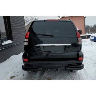 Barras Dobles Traseras AK003-2 Negro (2 uds, Acero Inoxidable) Toyota Land Cruiser Prado 120 2002-2009 foto 2