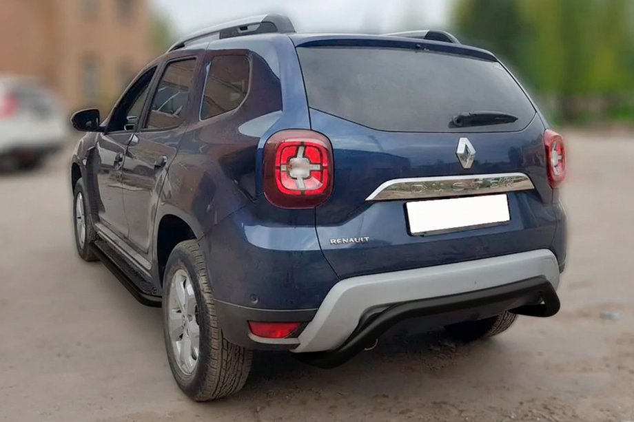 Renault Duster 2018-2024 Protector Trasero AK007 Negro (Acero Inoxidable) Image