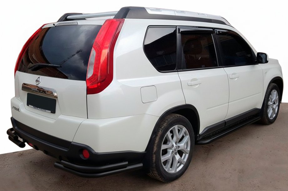Nissan X-trail T31 2007-2014 Barras traseras de esquina AK003-Double Black (2 uds., acero inoxidable) Foto 1