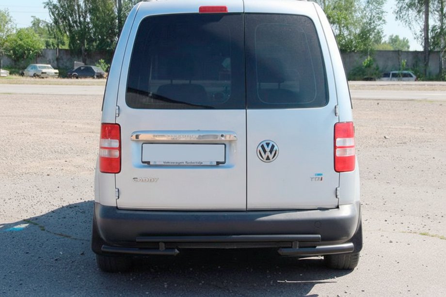 Volkswagen Caddy 2004-2010 Barra Trasera AK003-2 Negra (2 uds, Acero Inoxidable) Foto 2