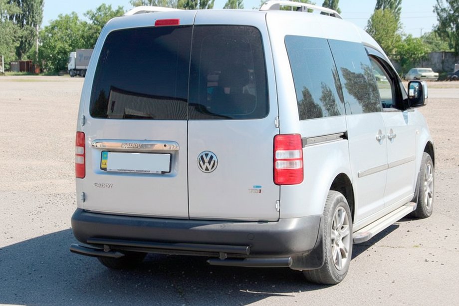 Volkswagen Caddy 2004-2010 Barra Trasera AK003-2 Negra (2 uds, Acero Inoxidable) Foto 4
