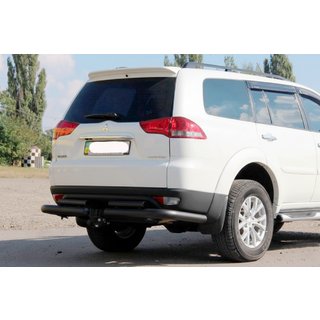 Protector trasero AK003-Special Black (2 uds, acero inoxidable) Mitsubishi Pajero Sport 2008-2015 foto 1