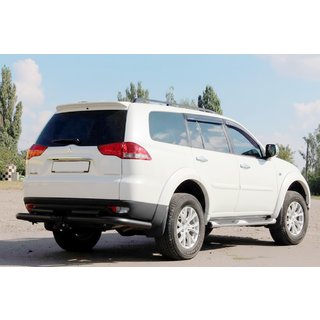 Protector trasero AK003-Special Black (2 uds, acero inoxidable) Mitsubishi Pajero Sport 2008-2015 foto 3