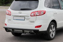 Hyundai Santa Fe 2 2006-2012 Barra Trasera AK002-2 Negra (Acero Inoxidable) foto 2
