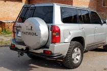 Nissan Patrol Y61 1997-2011 Barra Trasera AK005-3 Negra (Acero Inoxidable) foto 3
