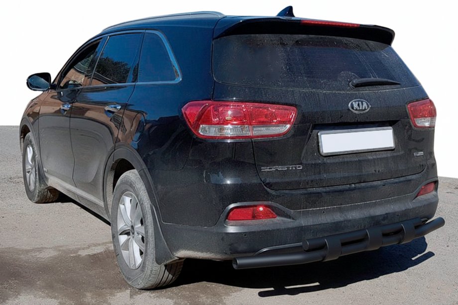 Kia Sorento II XM 2009-2014 Barra Trasera AK015 Negra (Acero Inoxidable) Image