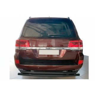 Protector trasero AK002-double Negro (2 uds, acero inoxidable) Toyota Land Cruiser 200 2007-2021 foto 2