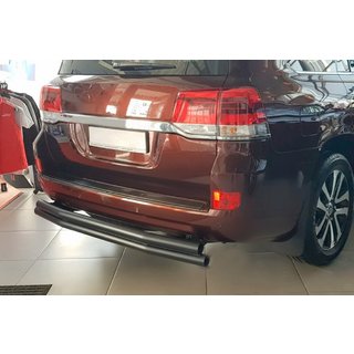 Protector trasero AK002-double Negro (2 uds, acero inoxidable) Toyota Land Cruiser 200 2007-2021 foto 1
