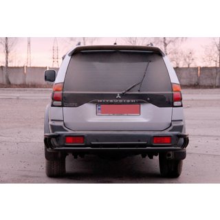 Protector Trasero AK005-2 Negro (Acero Inoxidable) Mitsubishi Pajero Sport 1996-2007 foto 2