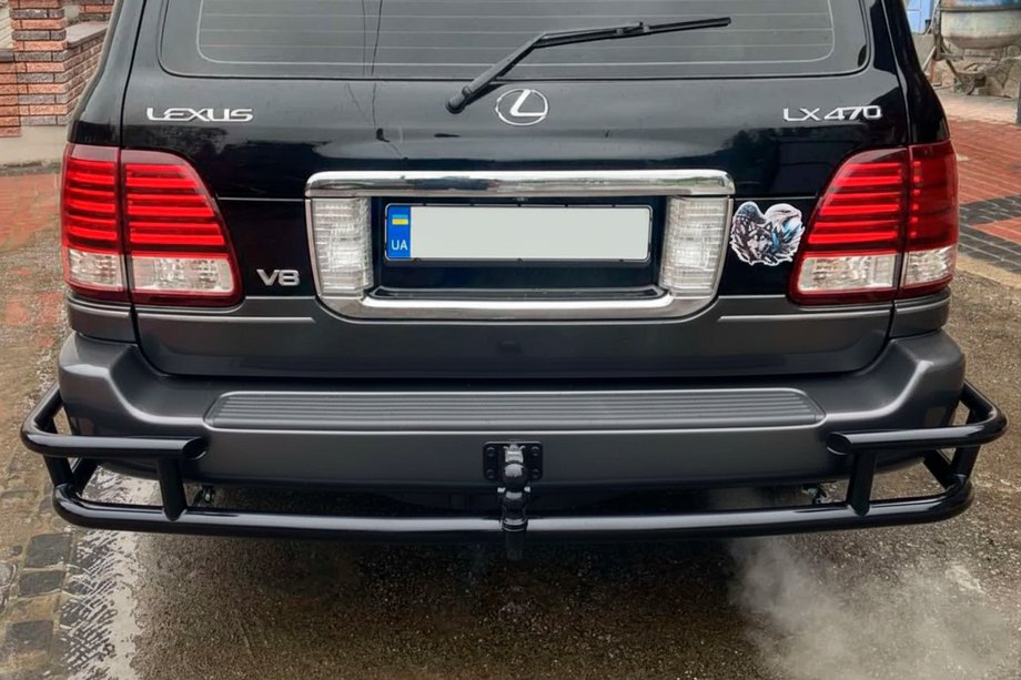 Lexus LX470 1998-2007 Protector Trasero AK009-15 Negro (Acero Inoxidable) Foto 3