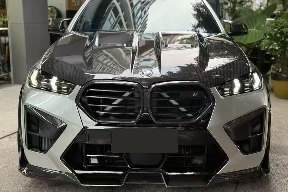 BMW X6 G06 2019–2027 Labio delantero SQ para F96 2023+, Carbono Foto 1