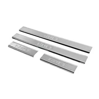 Protector de umbral de puerta de acero inoxidable Carmos (4 uds) Volkswagen Golf 7/E-Golf 2012-2020 foto 2