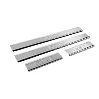 Protector de umbral de puerta de acero inoxidable Carmos (4 uds) Volkswagen Golf 7/E-Golf 2012-2020 foto 3
