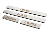 Opel Corsa E 2015-2019 Protector de umbral Carmos (4 uds, acero inoxidable) foto 2