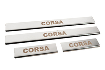 Opel Corsa E 2015-2019 Protector de umbral Carmos (4 uds, acero inoxidable) foto 3