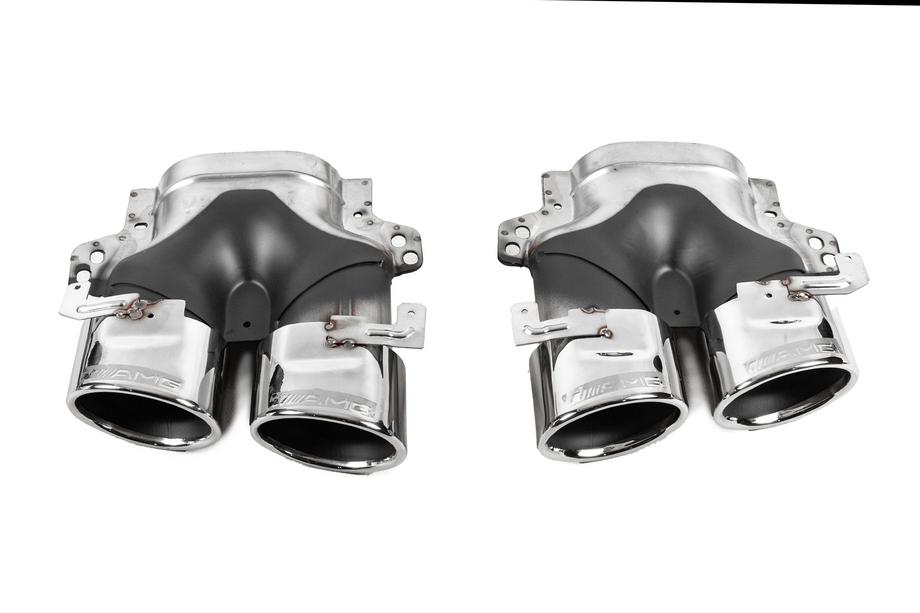Mercedes E-class W213 2016-2023 Difusor trasero con colas de escape E53-Design Silver (para Base) Foto 6