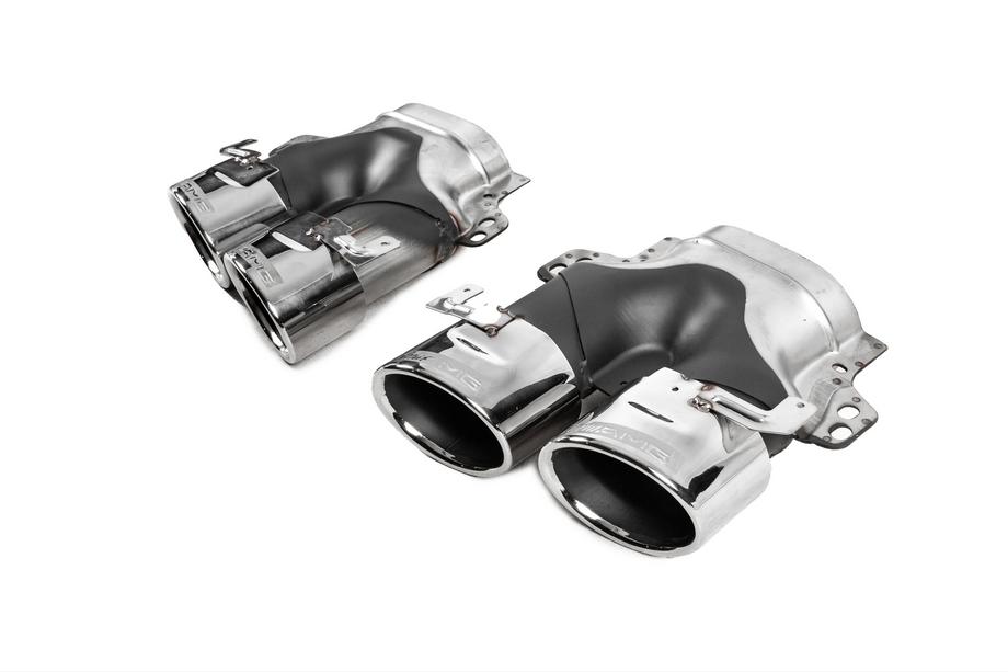 Mercedes E-class W213 2016-2023 Difusor trasero con colas de escape E53-Design Silver (para Base) Foto 7