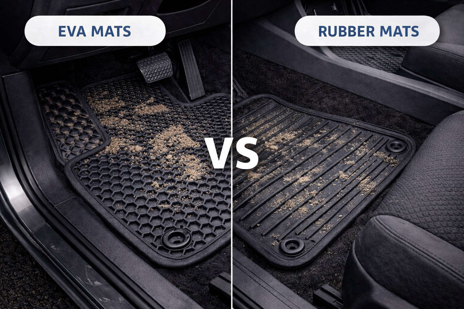 Alfombrillas EVA vs goma vs moqueta: ¿qué va mejor en Ucrania?