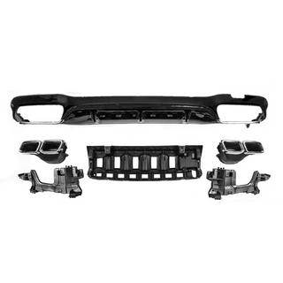 Difusor trasero con salidas E63-Design Negro (para AMG/AMG-Line 2016-2020)