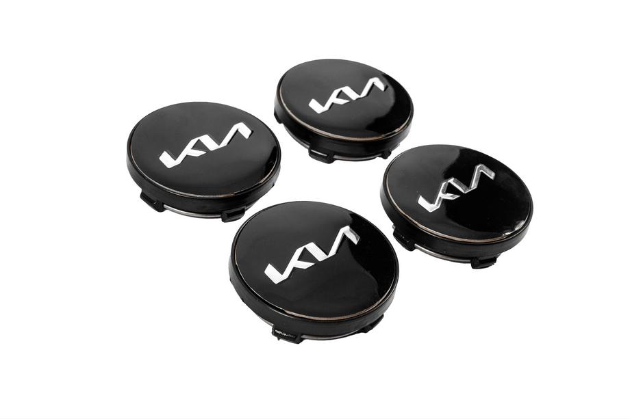 KIA Tapas centrales para llantas 60/56 mm (Negro con cromo, 4 uds.) Foto 3