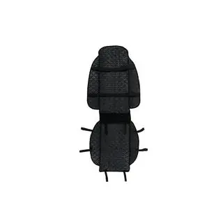 Cubre asiento de terciopelo (1 ud., negro con costura azul) foto 3