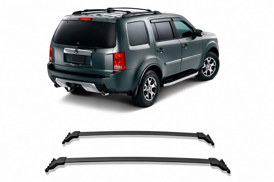 Honda Pilot 2008-2015 Barras transversales de baca para rieles de techo OEM (2 uds) Negro Foto 2