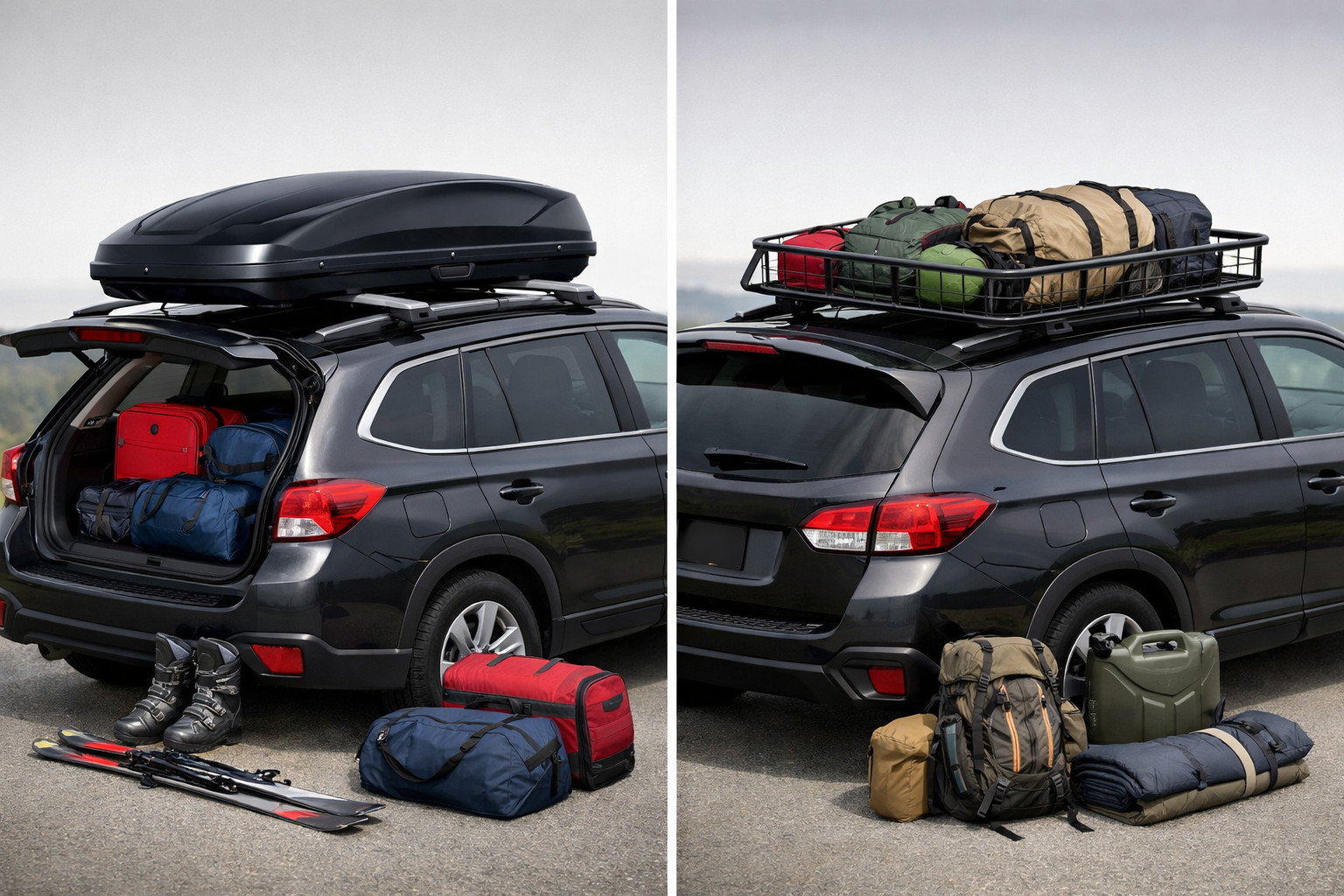 Cofre o cesta de techo: qué es mejor para viajar y a diario