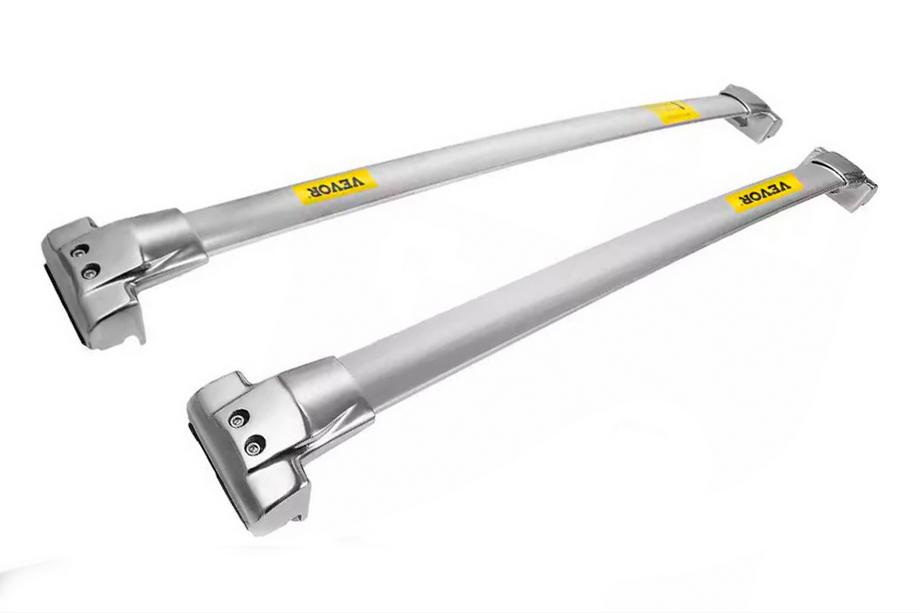 Toyota Land Cruiser 200 2007-2021 Barras transversales de baca para rieles de techo OEM (2 uds) Gris Foto 9