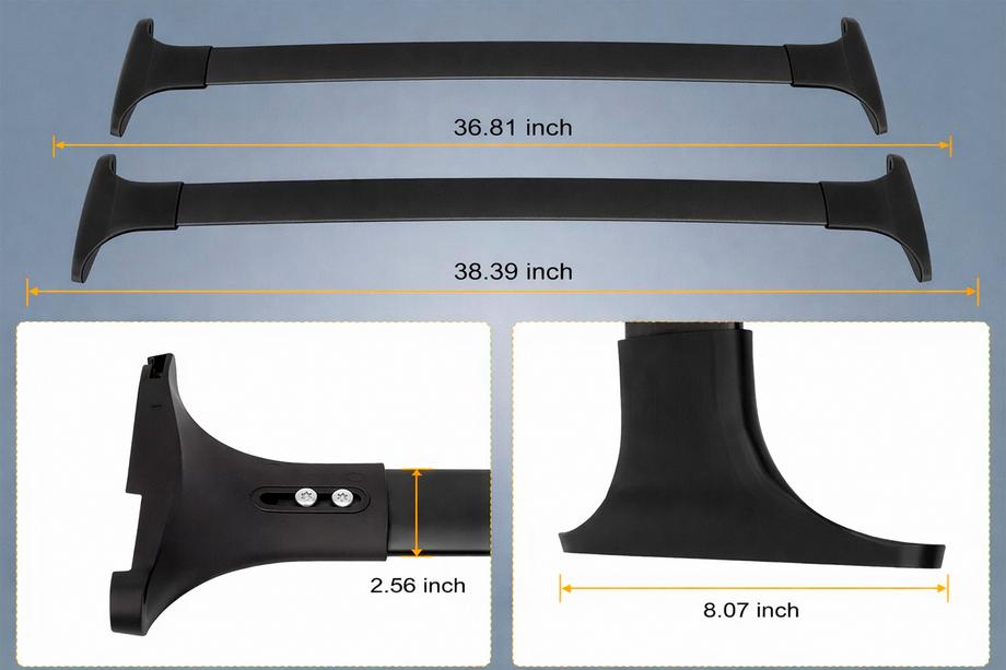 Ford Ecosport 2013-2022 Barras transversales de techo para raíles integrados OEM (2 uds) Foto 7