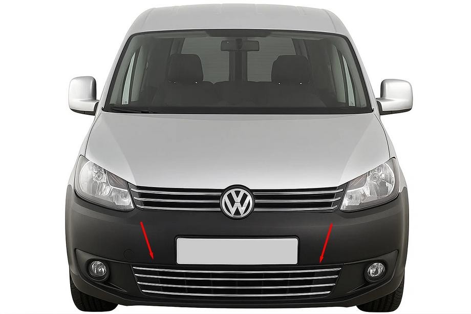 Volkswagen Caddy 2010-2015 Parrilla de parachoques de acero inoxidable de una sola pieza Image