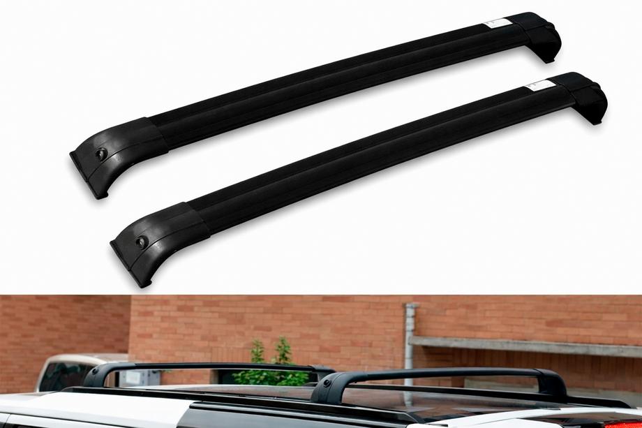 Land Rover Discovery III 2004–2009 Barras transversales de techo para raíles integrados OEM (2 uds) Negro Foto 6