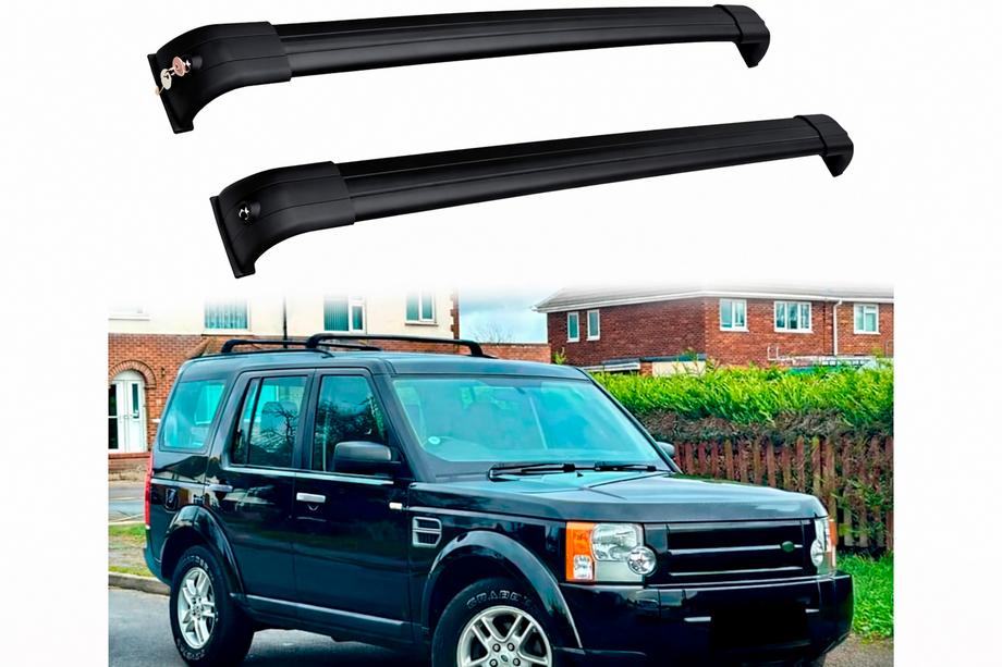 Land Rover Discovery IV 2009-2017 Barras transversales de techo para raíles integrados OEM (2 uds) Gris Foto 5