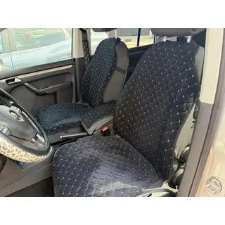 Funda de asiento de terciopelo (1 ud., negra con costura gris) foto 1