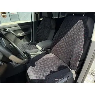Cubreasiento de terciopelo (1 ud., negro con costura roja) foto 1
