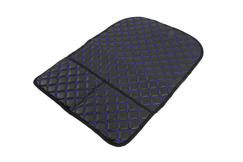 Organizador para respaldo de asiento de terciopelo (1 ud., Negro con costura azul) Foto 2