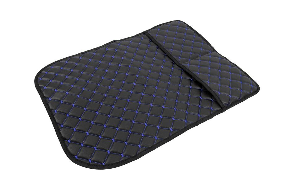 Organizador para respaldo de asiento de terciopelo (1 ud., Negro con costura azul) Foto 3