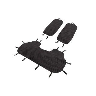 Fundas para asientos traseros de velour (juego, Negro con costura roja) foto 4