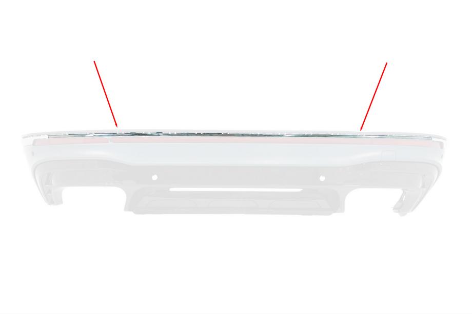 Volkswagen Tiguan 2016-2023 Inserto cromado para parachoques trasero (central, para R 2021-2023) Image