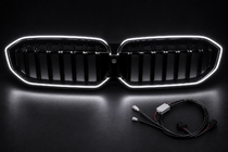 BMW 3 Series G20/G21 2018- Riñones 1-Bar LED (2022+, Negro brillo) foto 6