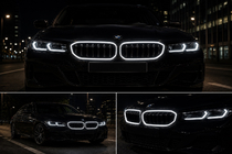 BMW 3 Series G20/G21 2018- Riñones 1-Bar LED (2022+, Negro brillo) foto 5