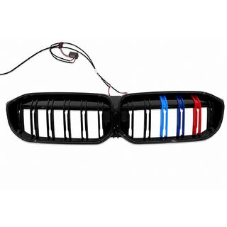 Riñones de parrilla M-Color LED (2022+, negro brillo) BMW 3 Series G20/G21 2018- foto 3